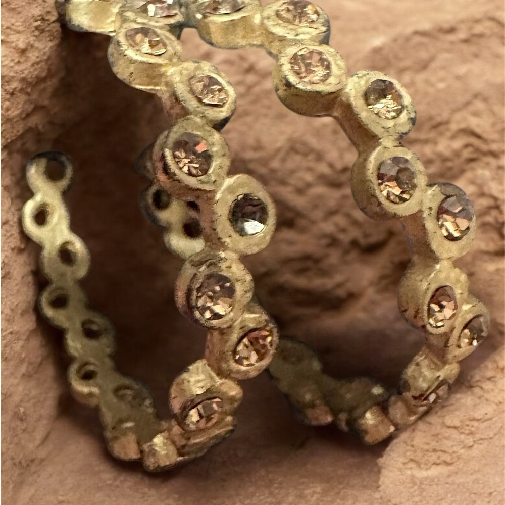 Chic Gold Crystal Hoop Earrings